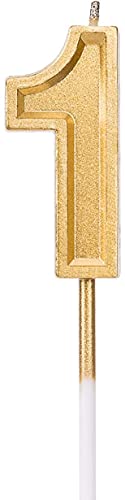 LUTER Gold Glitter Happy Birthday Cake Candles Number Candles Number 1 Birthday Candle Cake Topper Decoration for Party Kids Adults LUTER Gold Glitter Happy Birthday Cake Candles Number Candles Number 1 Birthday Candle Cake Topper Decoration for Party Kids Adults